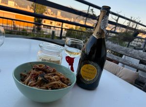 Φωτογραφία της συνταγής Linguine ολικής άλεσης με κιμά μελιτζάνες κ πιπεριές καταπληκτική μακαρονάδα