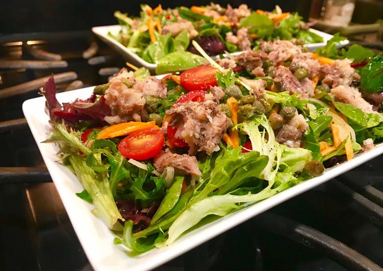 Steps to Prepare Ultimate Quick Sardine Salad with Orange Vinaigrette &amp; Capers for 2