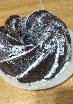 Una foto de Budín de chocolate en microondas
