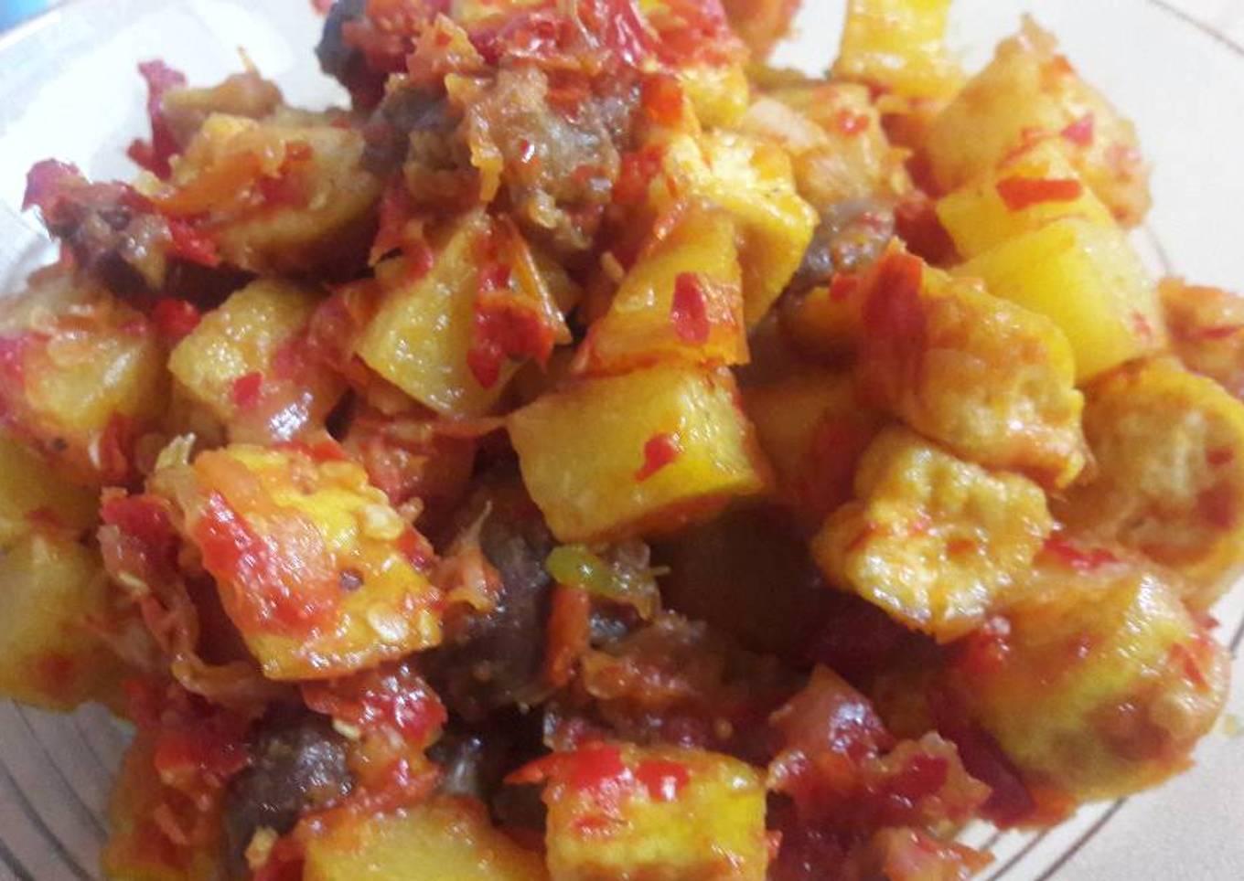 Resep Ampela kentang tahu balado Anti Gagal