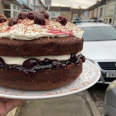 A picture of Black Forest cake.