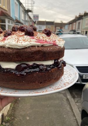 A picture of Black Forest cake.
