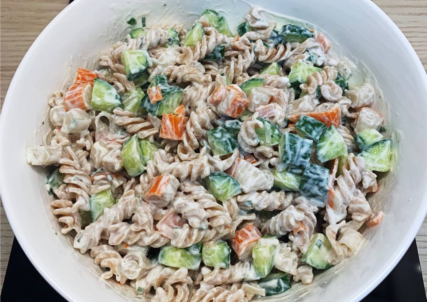 Simple Way to Make Any-night-of-the-week Salade de pâtes complètes surimi concombre