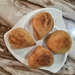 A picture of Sponge Cake with Granola Biscuit Crumbs.