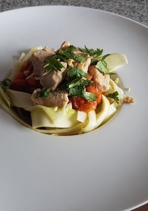 Una foto de Fetuccini de zapallo italiano