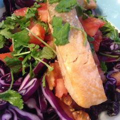 Oven-Roasted Salmon and Red Cabbage Salad A picture of Oven-Roasted Salmon and Red Cabbage Salad.