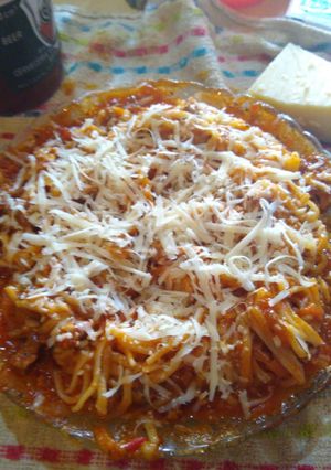 Una foto de Fideos con salsa boloñesa