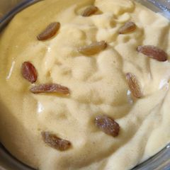 A picture of Gond katira mango mousse.