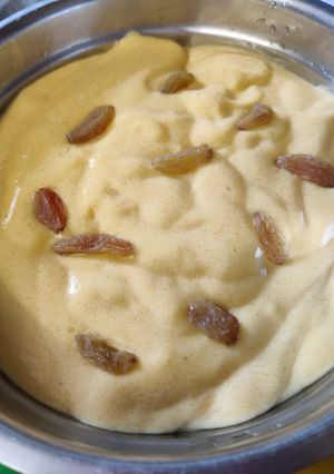 A picture of Gond katira mango mousse.