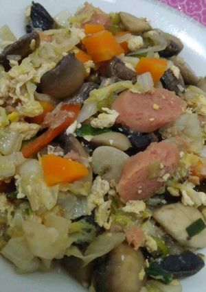Foto resep Tumis jamur kancing campur sawi