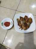 Ikan pisang2 goreng garing+sambal geprek