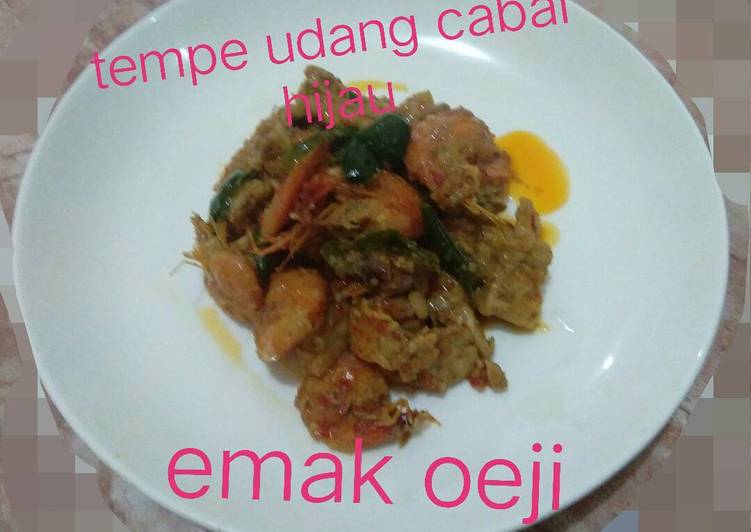 Resep Tempe udang cabai hijau, Enak Banget