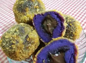 Foto resep Bola ubi ungu coklat lumer