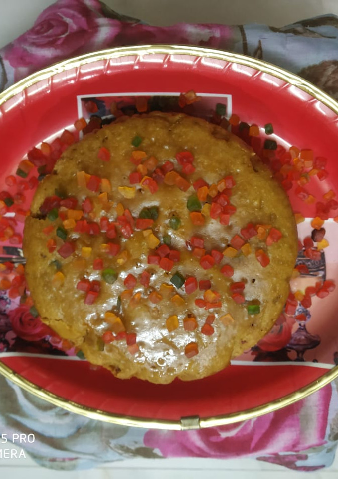 வீட் வித் டூட்டி ஃப்ரூட்டி ஸ்பாஞ்ச் கேக் (Wheat With Tutty Fruity Sponge cake Recipe in Tamil) செய்முறை முக்கிய புகைப்படம்