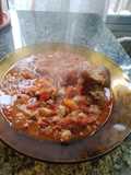 Cazuela de porotos con cerdo y chorizo