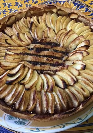 Une photo de Tarte pommes cranberries pêche (pâte brisée cranberry pêche)