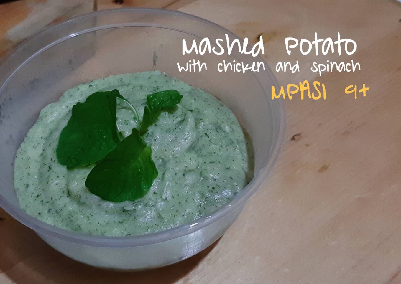 Cara Gampang Menyiapkan Mashed Potato with Chicken and Spinach (MPASI 9+) yang Bikin Ngiler