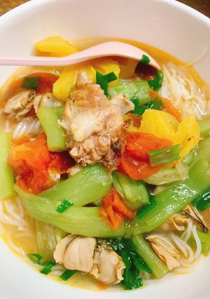 Hình của món Bún dọc mùng.