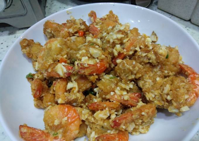 Udang saus telur asin kesukaan kelurga