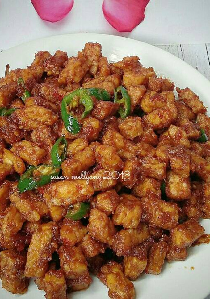Foto resep Orek tempe basah bumbu ulek