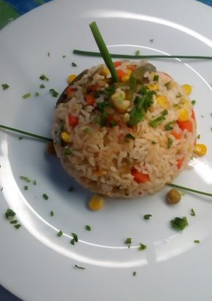 Una foto de Arroz con vegetales y ciboulete