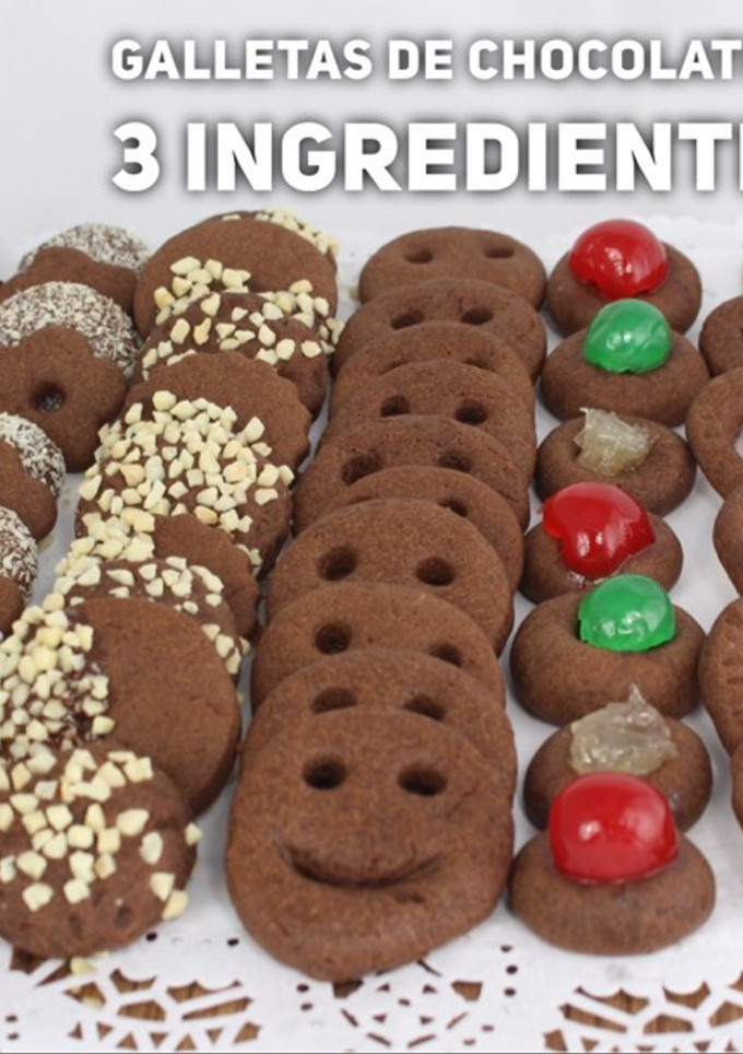 Una foto de Galletas de chocolate con 3 ingredientes