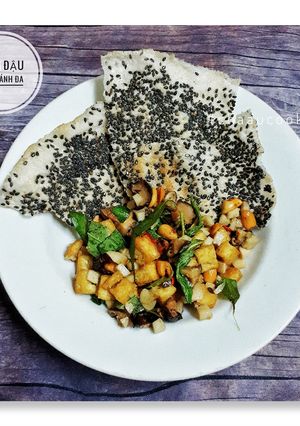 Hình của món Nấm đậu xúc bánh đa (chay).