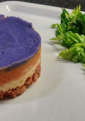 Une photo de Parmentier multicolore aux 3 purées (vegan)
