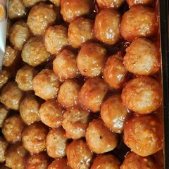A picture of Meatballs In Plum Sauce.