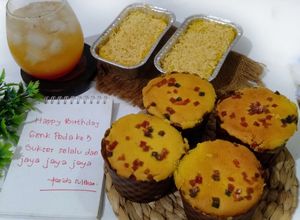 Foto resep Set Dessert Simple Tart Susu khas Kupang, Bolu jagung manis, Summer Magic Ice