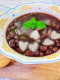 Purple Rice and Red Bean Soup with Sweet Potato Tapioca Cubes