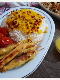عکسی از دستور کباب سیخی مرغ با سس پرتقال