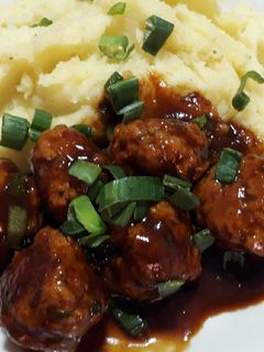 Una foto de Albóndigas de cerdo en salsa agridulce