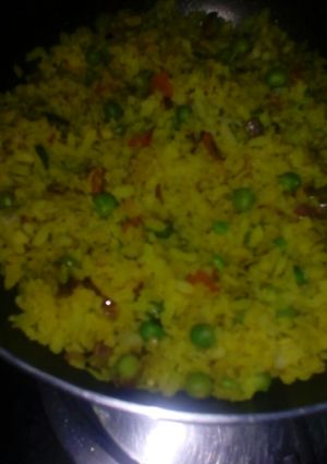 A picture of Kanda poha indauri style.