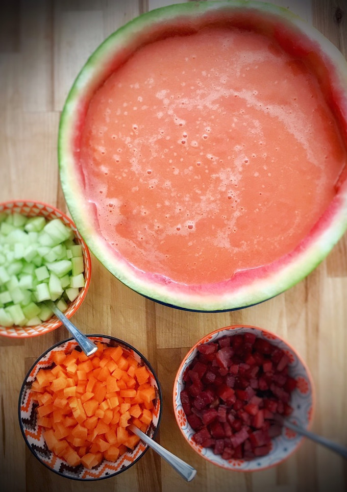 Una foto de Gazpacho suave de sandía (en Thermomix)