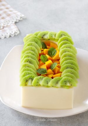 Foto resep Pudding Susu Topping Buah