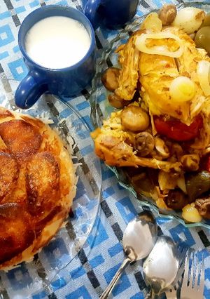 عکسی از دستور مرغ شکم پر ساده