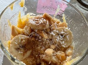 O poză a rețetei Budincă de portocale cu biscuiți, fulgi de cocos și banane bebe 10 luni +.