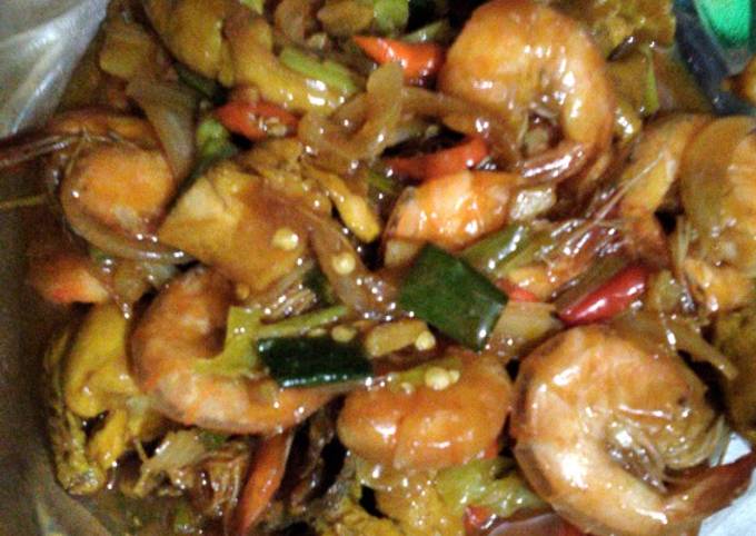 Easiest Way to Cook Yummy Udang Saos Padang