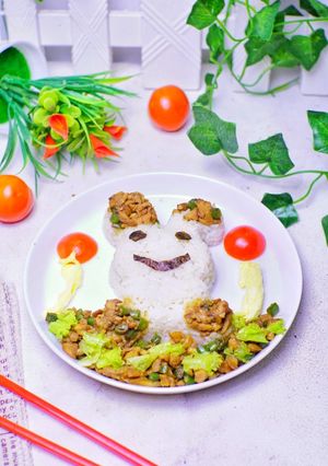 Foto resep #258 NASI TIM AYAM TEMPE BENTUK KARAKTER