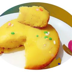 A picture of Mango sponge cake.