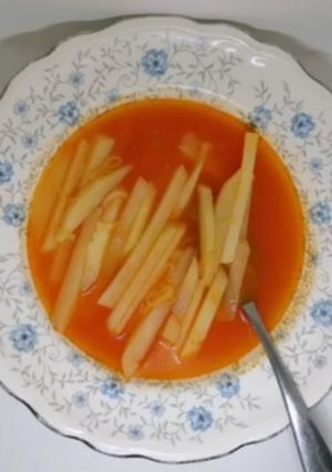 Una foto de Sopa de poro y papa