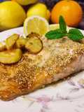 Baked Salmon in Teriyaki Sauce with Sesame Seeds