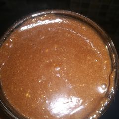 Nutella chocolate spread at home A picture of Nutella chocolate spread at home.