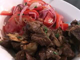 Boiled beef with kachumbari