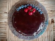 Una foto de tarta sacher