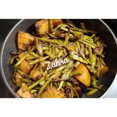 A picture of Dry Gavar aloo sabzi Cluster beans.