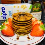 แพนเค้กฟักทอง (ไม่ไข่ ไม่แป้ง ไม่น้ำตาล) Pumpkin Pancake (Plantbased/Vegan)