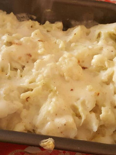 Una foto de Coliflor al horno con salsa blanca