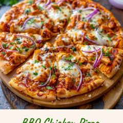 A picture of Homemade Chicken BBQ Pizza Recipe.